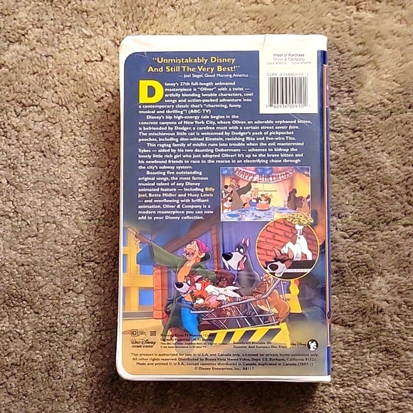 Disney Oliver & Company VHS - Picture 2 of 4